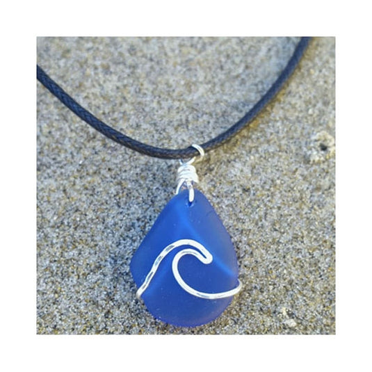 Blue GypSea Women's Sea Glass Wave Necklace - Cobalt Blue 1