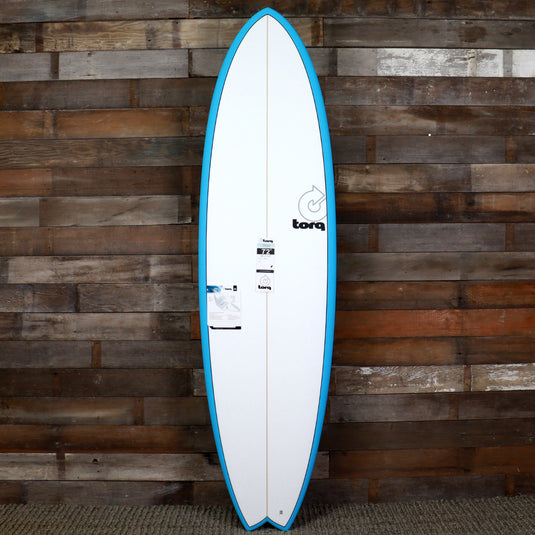 Torq ModFish TET 7'2 × 22 ½ × 3 Surfboard - Miami Blue Pinline • DAMAGED 1