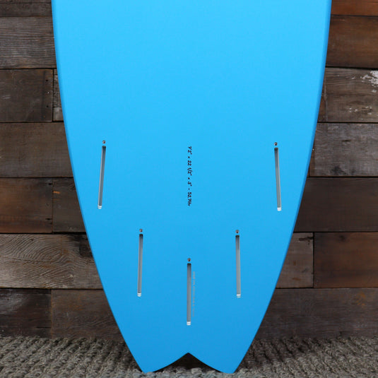 Torq ModFish TET 7'2 × 22 ½ × 3 Surfboard - Miami Blue Pinline • DAMAGED 3
