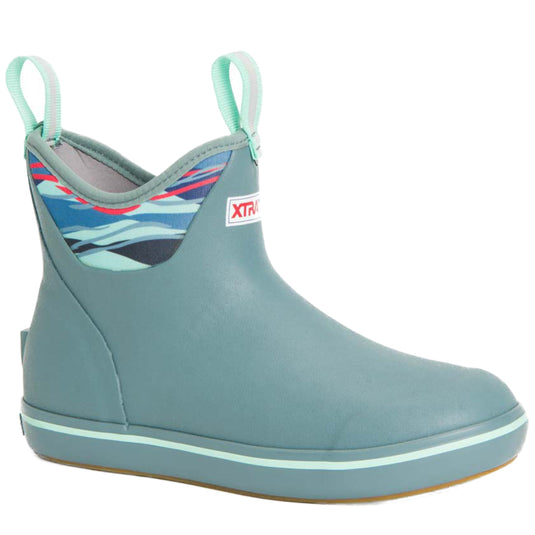 XTRATUF Women's 6" Ankle Deck Boots - Trooper Blue/Beach Glass 1